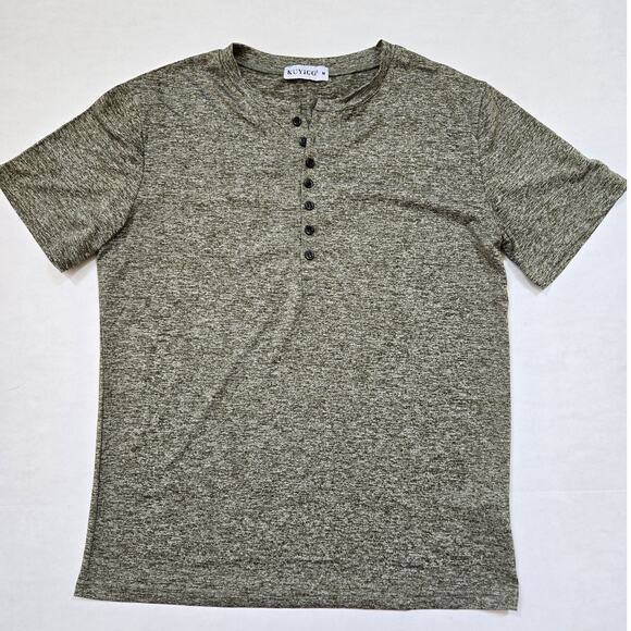 Mens Gray Kuyigo T Shirt Buttoned Sz M - Picture 1 of 3